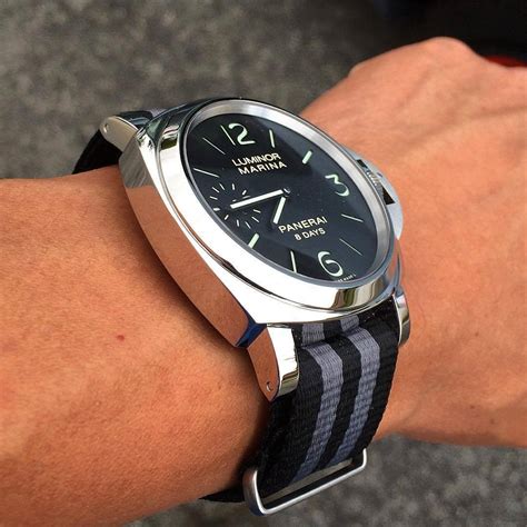 panerai radiomir with leather nato strap|Panerai NATO straps.